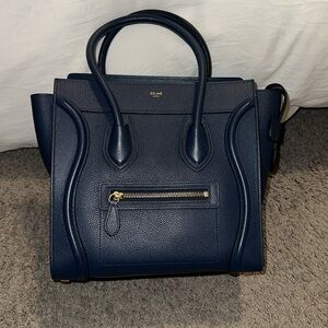 Celine blue micro luggage bag